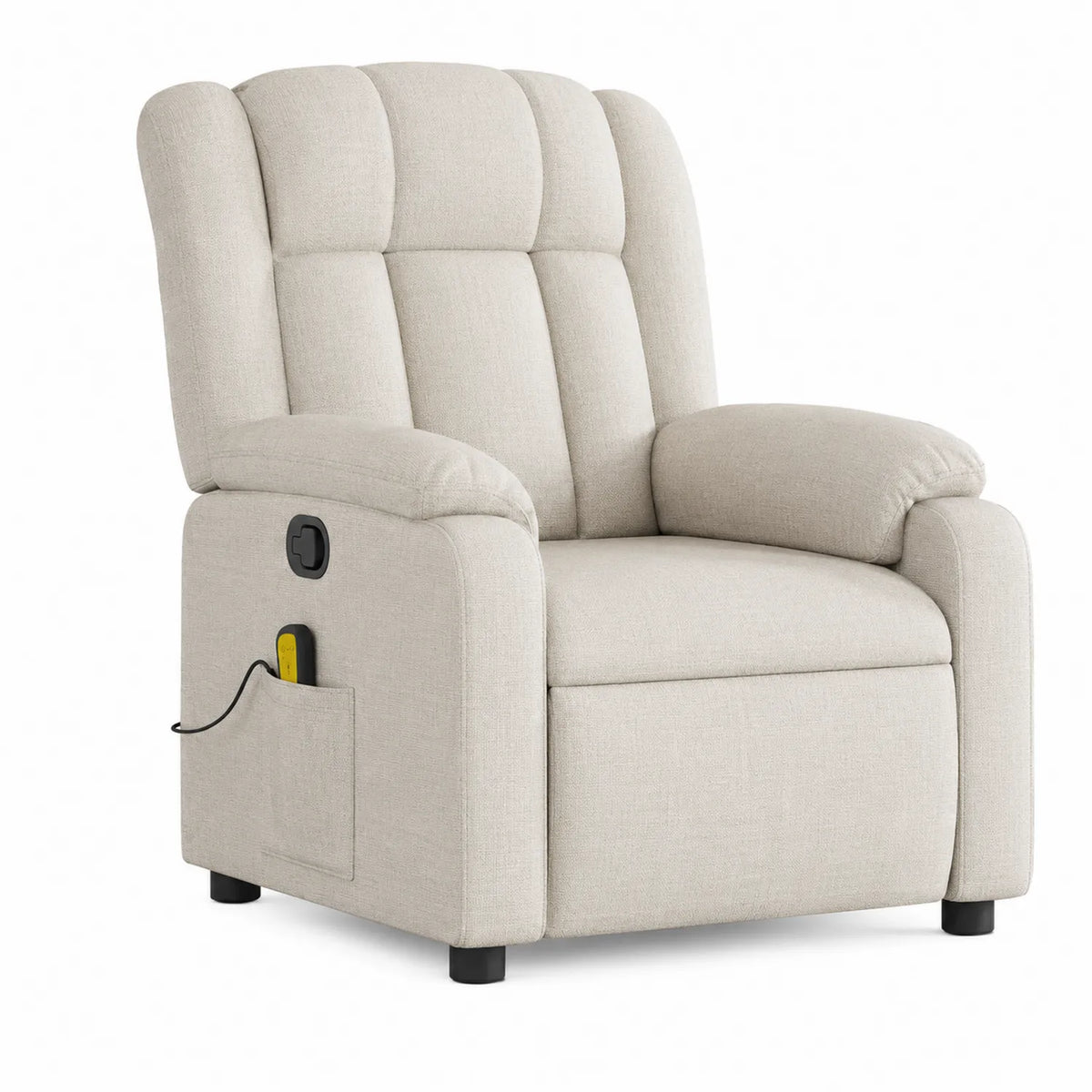 Leinenstoff Sessel mit elektrischer Liegefunktion in Beige