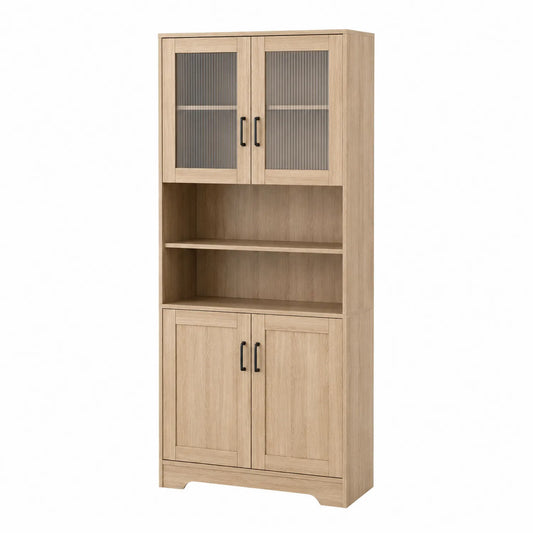 Highboard mit Glastüren Holz 180cm
