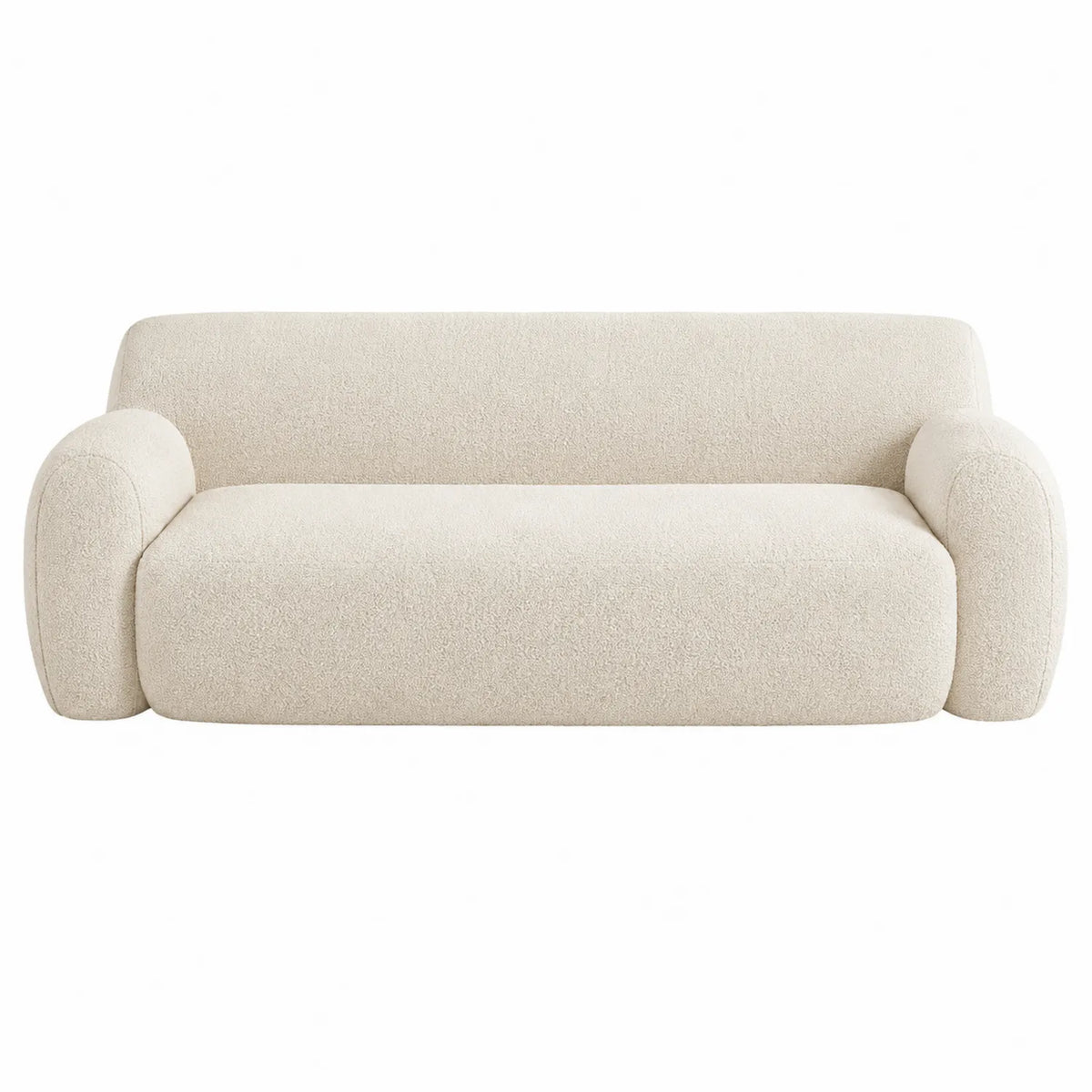 Bouclé Stoff Sofa 220 cm Beige