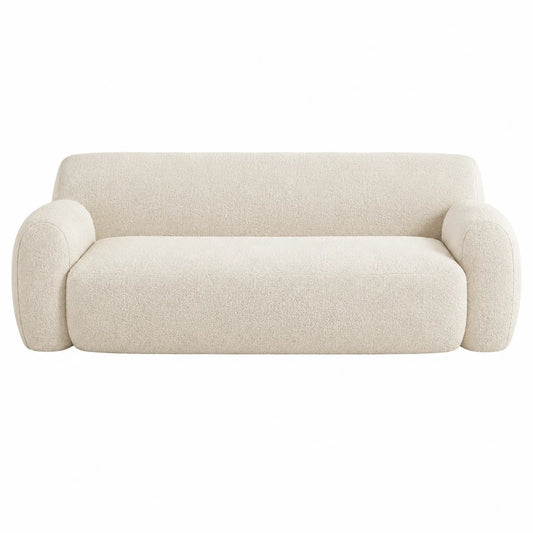 Bouclé Stoff Sofa 220 cm Beige