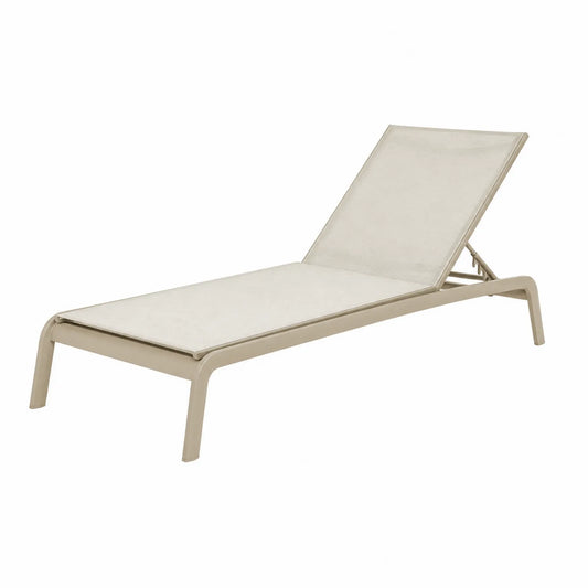 Gartenliege Aluminium Textilene Beige Verstellbar